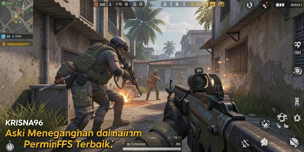 Tangkapan layar menunjukkan gameplay intens di KRISNA96 saat pertempuran berlangsung.