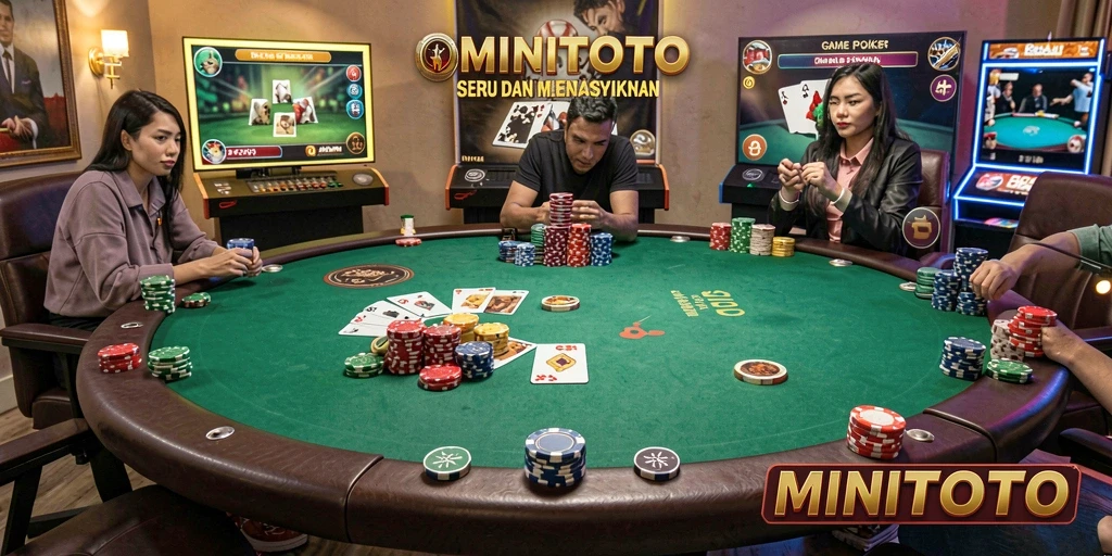 Screenshot gameplay MINITOTO menampilkan aksi seru dalam permainan Poker.